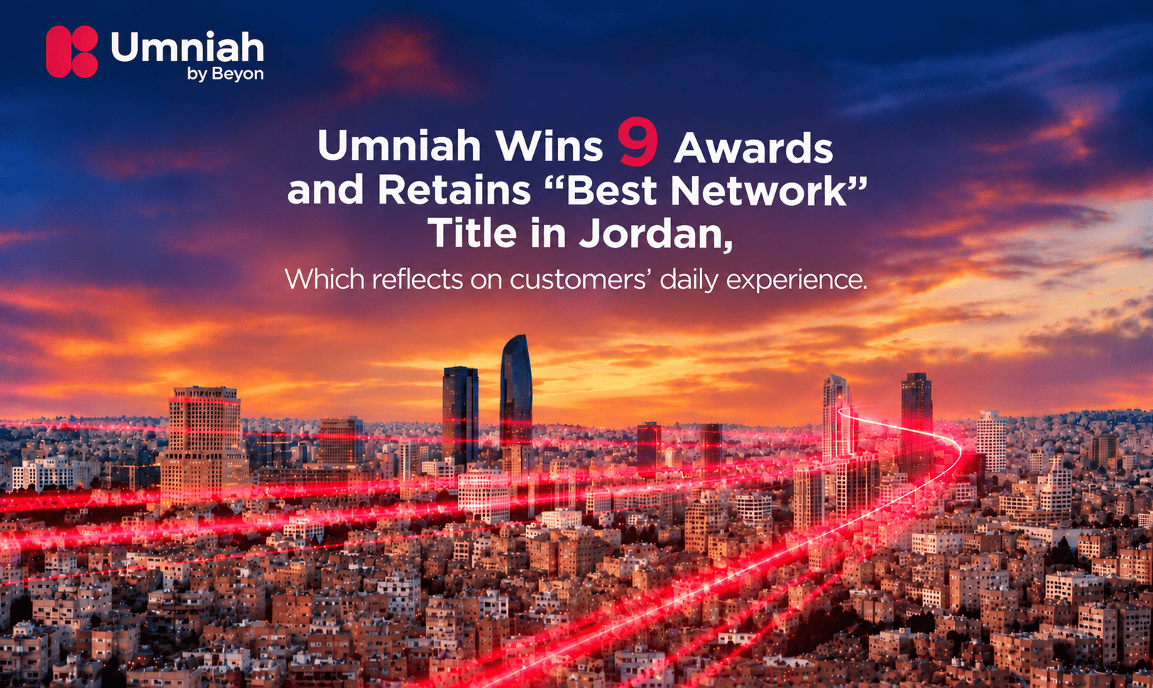 Umniah Wins 9 Awards and Retains “Best Network” Title in Jordan, Reflecting the Scale of Its Network Investments