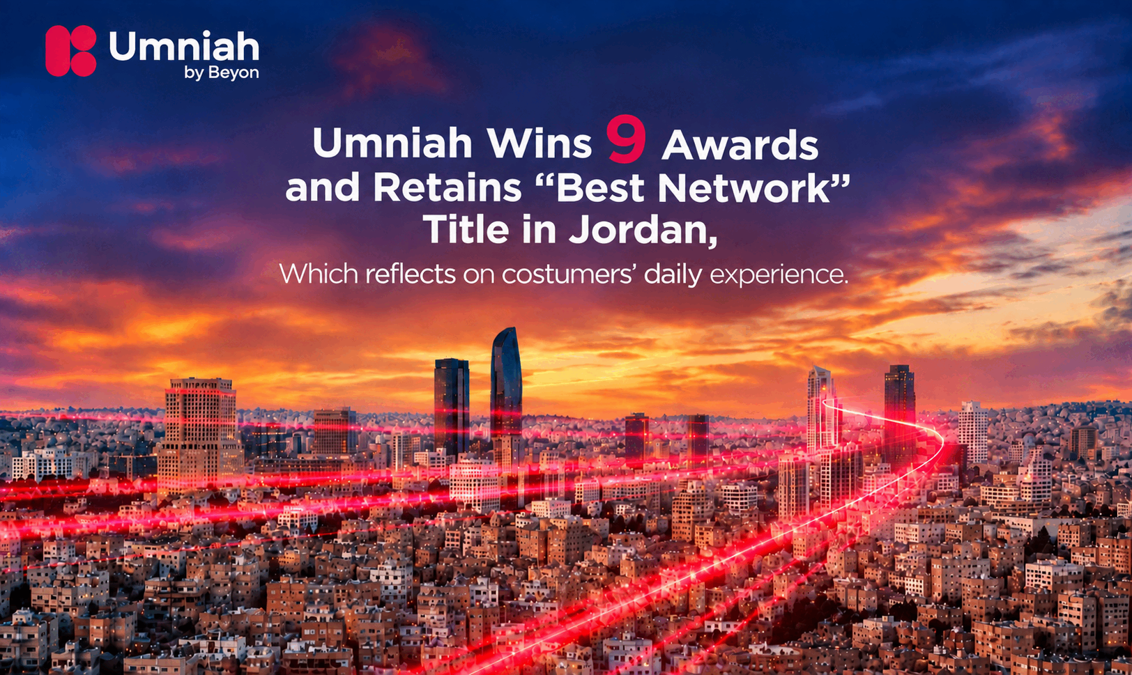 Umniah Wins 9 Awards and Retains “Best Network” Title in Jordan, Reflecting the Scale of Its Network Investments